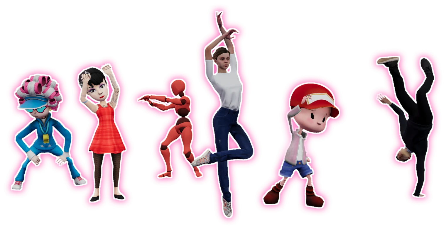춤추는 캐릭터들